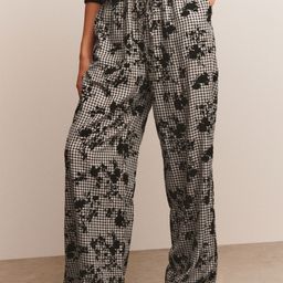 NEXT Women Floral Velvet Print Checked Trousers-picture-13