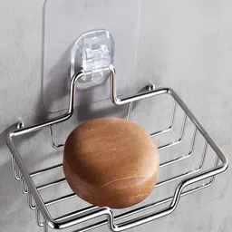 HOKIPO Silver-Toned Solid Stainless Steel Soap Dish-4