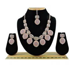 VATSALYA creation Rose Gold-Plated Artificial Stones Alloy Jewellery Set-image-20