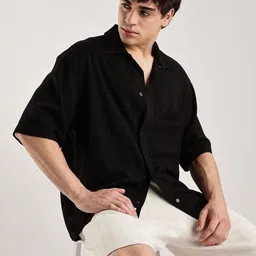Calvin Klein Jeans Men Solid Spread Collar Drop-Shoulder Sleeves Boxy Casual Shirt-image-61