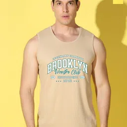 WOOSTRO Pack Of 2 Printed Combed Cotton Gym Vests VWS26(BKLN RUST)(RUN YELLOW)-image-11