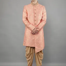 Manish Creations Brocade Sherwani Set-image-11
