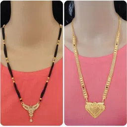Ramdev Art Fashion Jwellery Brass Gold Plated Mangalsutra-12