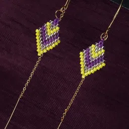 Threads & Beads Women's Beaded Diamond Shaped Drop Earrings-image-91