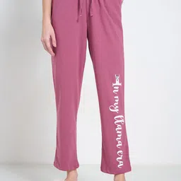 Dreamz by Pantaloons Women Typo-Graphic Printed Pure Cotton High Rise Lounge Pants-picture-13