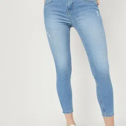 max Women Mid-Rise Low Distress Light Fade Jeans-image-85
