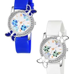 Gopal Shopcart Unisex Pack Of 2 Printed Analogue Watch 328 BLU WH GRE D Fosil-image-20