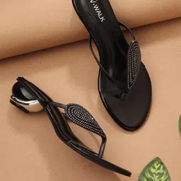 V-WALK Women Ethnic Embellished Party Block Sandals-24