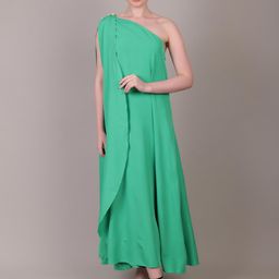 iki chic Women One Shoulder Crepe Maxi Dress-image-29
