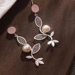 Jazz and Sizzle Silver-Plated Contemporary Drop Earrings-31