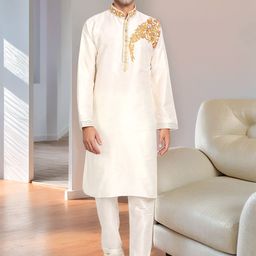 Moda Rapido Men Embroidered Regular Kurta with Pyjamas-19