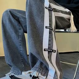 HERE&NOW Men Low-Rise with Side Stripe Jeans-image-78