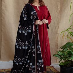 THE INDIAN ETHNIC CO Printed Block Print Dupatta-2