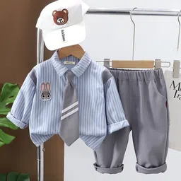INCLUD Boys Striped Long Sleeves Shirt With Trousers-image-63