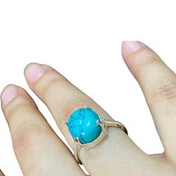 GenZcomplex Brass Turquoise Finger Ring-picture-11
