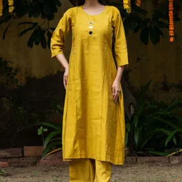 HOUSE OF JAMOTI Women Solid Kurta with Palazzo-picture-0