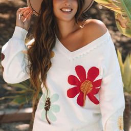 StyleCast Women Floral Embroidered Pullover Sweater-image-91