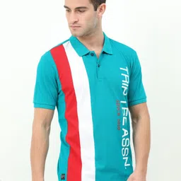Triptee Men Striped Polo Collar Pure Cotton T-shirt-picture-38