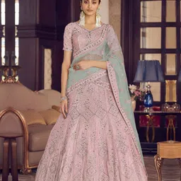 Fusionic Embroidered Semi-Stitched Lehenga & Unstitched Blouse With Dupatta-53