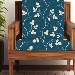 STITCHNEST Blue & White 2 Pieces Floral Printed Cotton Sofa Covers-image-46