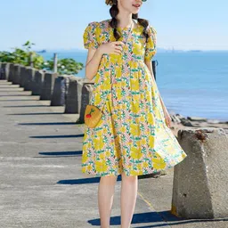 INCLUD Girls Floral Printed Fit & Flare Dress-picture-19