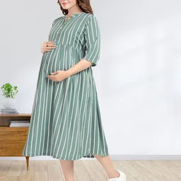 MomsBae Striped Midi Dress-picture-46