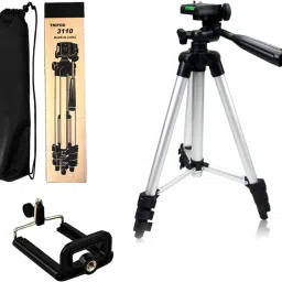 Shopsji Camera Tripod 3110 Stand Mobile Phone Video Camera Tripod Mini Portable Adjustable Lightweight Aluminum Tripod with Mobile Phone holder | Tripd for All Smartphone Best Use for Make Videos on Tiktok,Vigo Video,Snapchat, YouTube Tripod Kit, Tripod-11