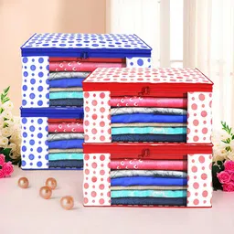 Kuber Industries Red & Blue 4 Pieces Printed Foldable Multi Utility Organisers-41