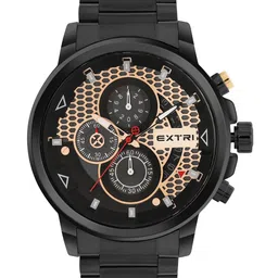 EXTRI Men Embellished Dial & Stainless Steel Bracelet Style Straps Analogue Watch X6079-E-15