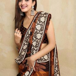 NIDHARSHANA SAREES Floral Pure Georgette Saree-image-60