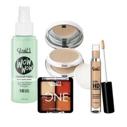 GLAM21 Set Of 4 Compact Powder,Concealer Eyeshadow Palette & Make-up Fixer-20