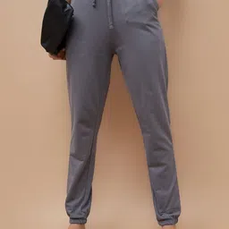 Fame Forever by Lifestyle Women Solid Regular Fit Mid-Rise Cotton Joggers Trousers-image-24