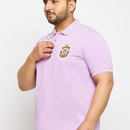 AUXAMIS Men Plus Size Solid Polo Collar Cotton T-shirt-image-75