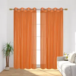 152 cm (5 ft) Tissue Transparent Window Curtain Single Curtain-image-85