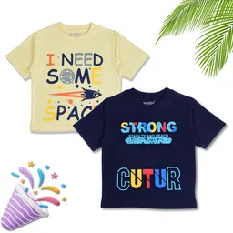 WORTON FASHION Kids Unisex Pack of 2 Typography Printed T-shirt-picture-16