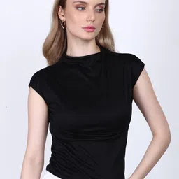 SIGHTBOMB Women Solid Extended Sleeves Cotton Fitted Top-picture-28