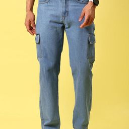 V-Mart Men Regular Fit Mid-Rise Cargo Styles Jeans-picture-17