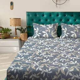 KLOTTHE Grey & White Printed 300 TC Double Bedsheet With 2 Pillow Covers 2.5 m x 2.25 m-image-39