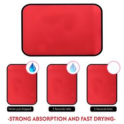 Aura 2-Pcs Purple & Red Floor Microfiber Crockery Dish Drying Kitchen Mats image 5