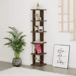 Braine 6 Square Multi-Tier Wall Shelf Display Rack for Living Room Engineered Wood Semi-Open Book Shelf-45