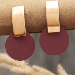 DressBerry Gold-Plated Circular Shaped Drop Earrings-57