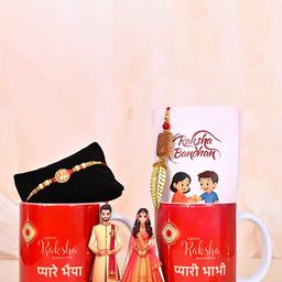 POORAK 6-Pcs Rakhi Mugs Greeting Card & Roli Chawal-image-96