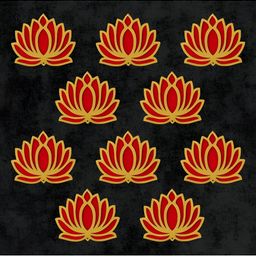 Panchhi Store Red Set Of 10 Lotus Wall Hangings-image-84