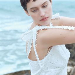 H&M Broderie Anglaise Tie-Strap Dress-image-40