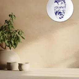 THE QUIRKY HOME White & Blue Delft Vase Printed Ceramic Premium Decorative Wall Decor-image-88