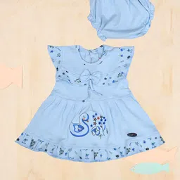SHAKTI CREATION Girls Floral Print Flutter Sleeves Fit & Flare Dress-34