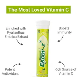 ESCOR-Z Set Of 6 Immunity Tablets - Vitamin C Lime & Lemon Flavour - 20 Tablets Each image 2