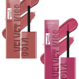 Ramp Walk Velvet Kiss Set of 2 Waterproof Liquid Lipstick - 3.5 g Each - Nude - Nude Pink-22