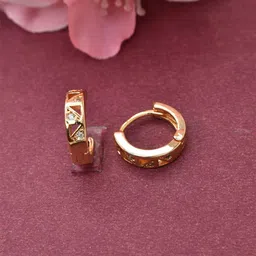 MEIRA JEWELLERY Rose Gold Toned Artificial Stones Studded Circular Hoop Earrings-picture-18