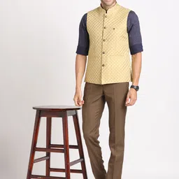 Turtle Printed Nehru Jacket image 5